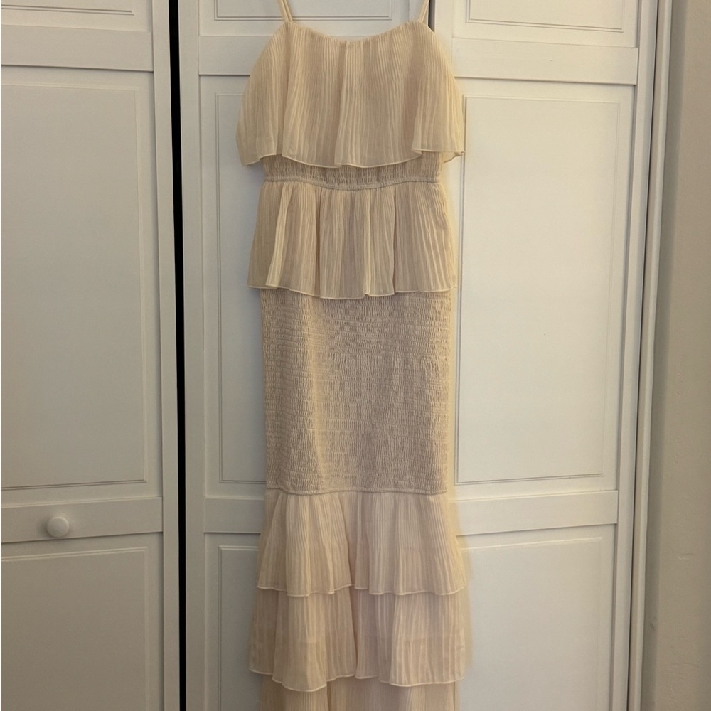 SHEIN Cream Layered Maxi Dress